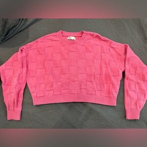 Hollister Pink Textured Crew Neck Sweater